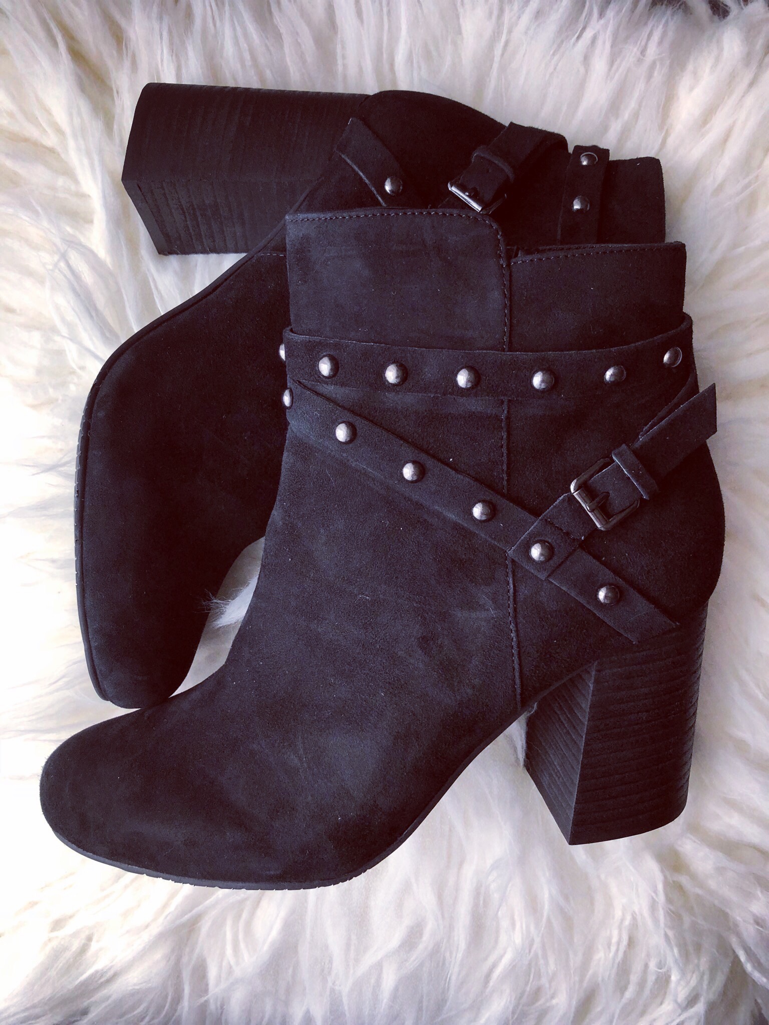black booties with studs